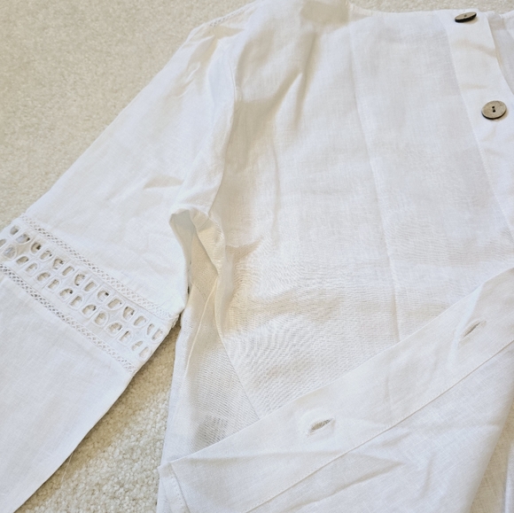 LAST CALL🍂 Sigrid Olsen linen rayon button back top blouse - Picture 8 of 14